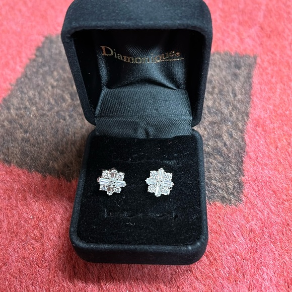 Jewelry - TOVA For Diamonique Star Stud Earrings, Platinum Clad Sterling Silver